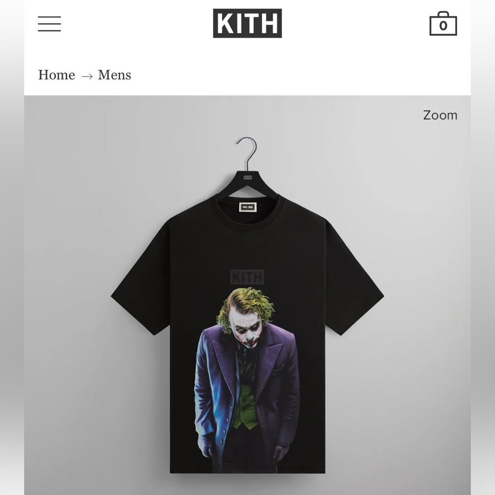 BATMAN X KITH JOKER Tee in BLACK 🦇💜♣️ Mens Size Large NWT 🏷️